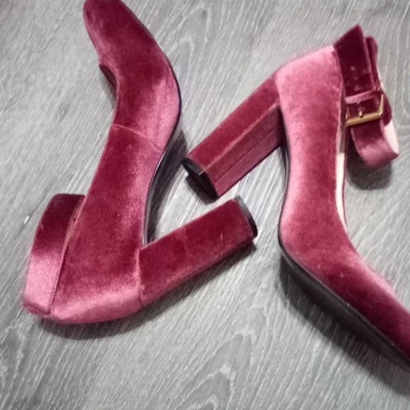Nine West Shoes - Nine West Pumps Faux Suede Block 4 inch heel Dark Rose Pink Size 8M
